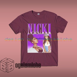 เสื้อยืดผ้าฝ้ายพิมพ์ลายคลาสสิก Nicki MINAJ 90s เสื้อยืดลําลอง แขนสั้น คอกลม พิมพ์ลาย NICKI สไตล์วินเทจ สําหรับผู้ชาย ผู้