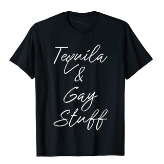 เสื้อยืดผ้าฝ้าย ใหม่ เสื้อยืดลําลอง ผ้าฝ้าย แขนสั้น พิมพ์ลาย Tequila And Gay Stuff Funny Gay Pride Gay Mexican 3D สําหรั