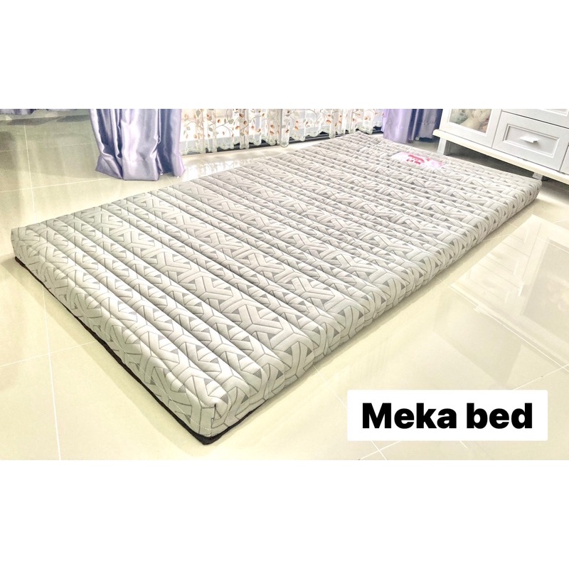 Meka bed ที่นอนยางพารา รุ่นMiracle Foam Topper หุ้มผ้าหนานุ่ม หนา3นิ้ว 3.5ฟุต แถมปลอกมีซิปถอดซักได้ ส่งฟรี! มีปลายทาง