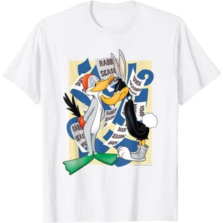 เสื้อยืดผ้าฝ้ายพรีเมี่ยม เสื้อยืด พิมพ์ลาย Looney Tunes Rabbit Season Duck Season สําหรับผู้ชาย