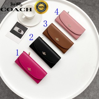 🎄พร้อมส่ง🌟Coach กระเป๋าสตางค์ใบยาวผู้หญิงกระเป๋าบัตรขาวดำความจุขนาดใหญ่จุด 52628