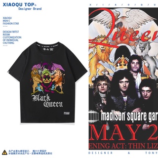 คอตต้อนคอกลมQueen Freddie Freddie Mercury Memorial Peripheral Clothes เสื้อยืดแขนสั้นผ้าฝ้ายแท้ MenS-5XL