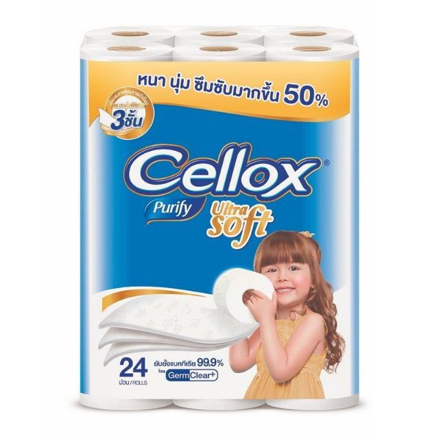 Cellox Purify Ultra Soft เซลล็อกซ์ พิวริฟาย อัลตร้าซอฟท์ หนา3ชั้น ประหยัดกว่า กร