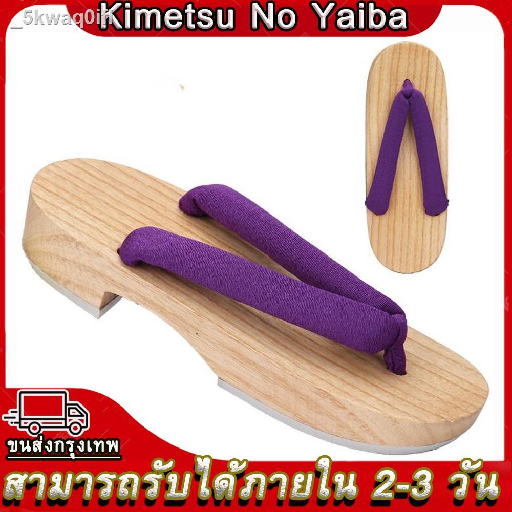 ❤️ถูกและดี ❤️Demon Slayer Kimetsu No Yaiba Kochou Shinobu Cosplay Clogs Geta Shoes ชิโนบุ รองเท้า เก
