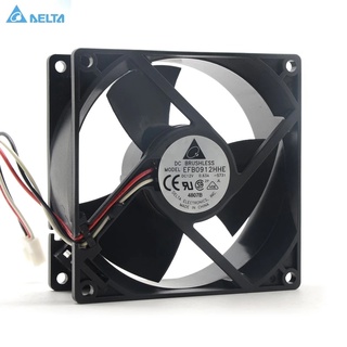 for delta EFB0912HHE 12V 0.63A 9038 9CM ball bearing fan 4000RPM 79.81CFM axial fan