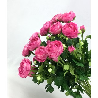 OrientalFineArt  ดอกรานังคูลัส Artificial Rananculus stem ดอกไม้ประดิษฐ์เกรดพรีเมียม งานสวย(4210302 Pink)