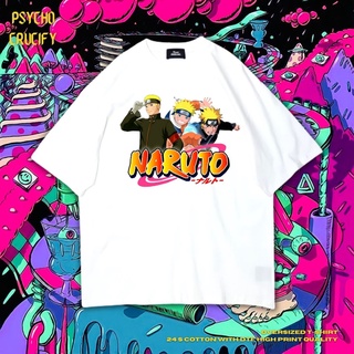 เสื้อยืด ขนาดใหญ่ พิมพ์ลาย Psycho Crucify Uzumaki Naruto | สีขาว | เสื้อยืด ลายการ์ตูนนารูโตะ | อนิเมะ | เสื้อยืด ลายการ