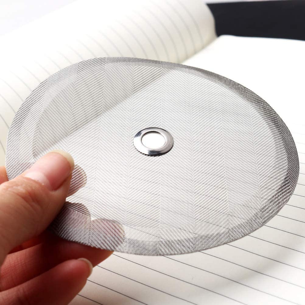 แผ่นตาข่ายกรองกาแฟ สเตนเลส 4 นิ้ว 4 ชิ้น สำหรับเฟรนช์เพรส เครื่องชงกาแฟและเครื่องชา 1000 มล, 8 แก้ว - รูปที่ 4