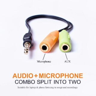 สายแปลงเจ็ดหูฟังกับไมค์ออกเป็น AUX 3.5   AUDIO +MICROPHONE  COMBO SPLIT INTO TWO