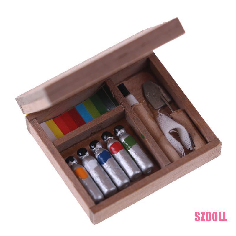 [SZDOLL6] กล่องเพ้นท์สี ขนาดเล็ก สําหรับตกแต่งบ้านตุ๊กตา DOM