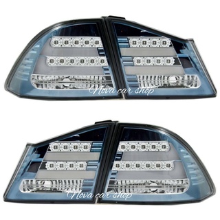 ไฟท้ายแต่ง​ HONDA​ CIVIC​ 2006-2011​ LED+BAR​  สีฟ้า​ URANUS