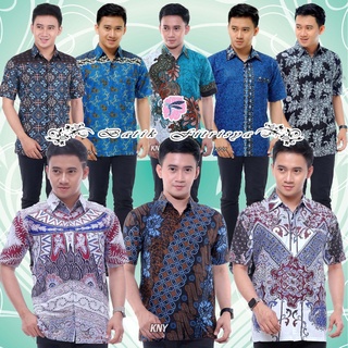 Hem BATIK Men - MOTIF KERATON Java ผ้าบาติก สีฟ้า สีขาว สําหรับผู้ชาย
