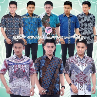 Hem BATIK Men - MOTIF KERATON Java ผ้าบาติก สีฟ้า สีขาว สําหรับผู้ชาย