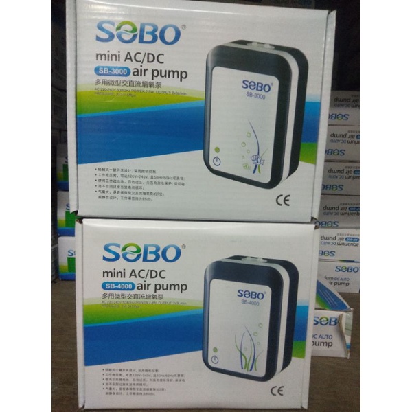 SOBO SB3000 SB4000 ปั้มลมออกซิเจนตู้ปลาฃพร้อมแบตเตอรี่สำรองไฟ