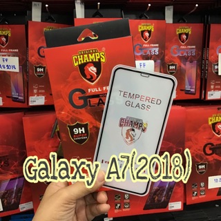 CHAMPS กระจกกันรอยเต็มจอแบบใส รุ่น Samsung A7 2018(ไม่มีฟิล์มด้านหลัง)