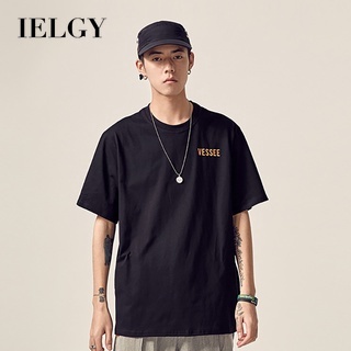 Ielgy เสื้อยืดคอกลม แขนสั้น ทรงหลวม แบรนด์ IELGY เรียบง่าย แฟชั่นฤดูร้อน สําหรับผู้ชาย