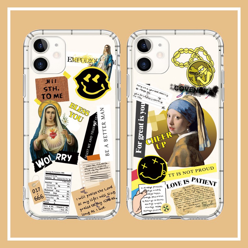 เคสโทรศัพท์มือถือแบบนิ่ม Tpu ใส ลายฉลาก สร้างสรรค์ สําหรับ IPhone 12 13 14 15 Pro Max 6s 7 8 Plus Xs Max Xr 11 Pro Max Se2