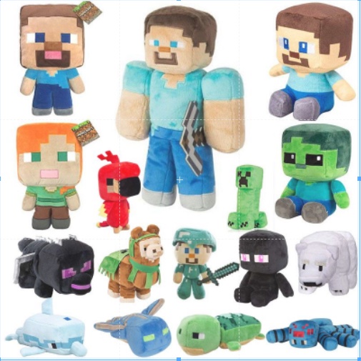 (พร้อมส่ง) Minecraft ตุ๊กตาการ์ตูน Creeper Ender Man หมู ตุ๊กตาหมี ตุ๊กตา Pixel Doll ของขวัญวันเกิด