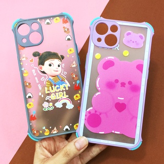 Samsung A32(5G)/A22(4G)/A12/VivoV21(5G)/Y12/Y17เคสมือถือกันกระแทกกันกล้อง เคสกันเลนส์กล้อง ขอบสี