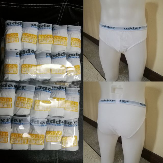 กางเกงในชาย adder แอดเดอร์ สีขาว แพ็ค10ตัว หัวเทป (F,L,XL)