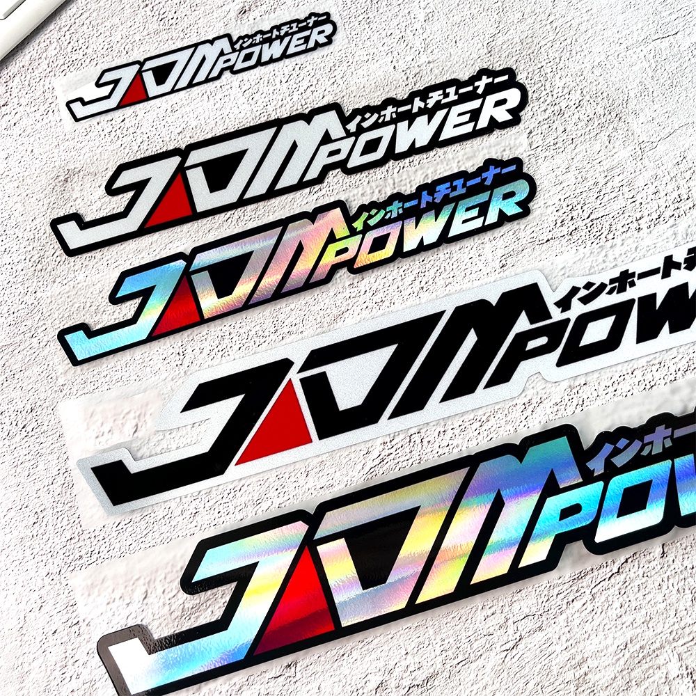 Jdm POWER สติกเกอร์ไวนิล กันน้ํา สําหรับติดตกแต่งหน้าต่างรถยนต์ Toyota Honda Volkswagen Mitsubishi