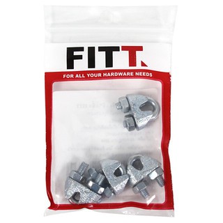 อุปกรณ์โซ่และสลิง กิ๊ปจับสลิง 1/8 นิ้ว 4ชิ้น FITT อุปกรณ์รั้วและเชือกกั้น วัสดุก่อสร้าง FITT 1/8" WIRE ROPE CLIPS 4EA