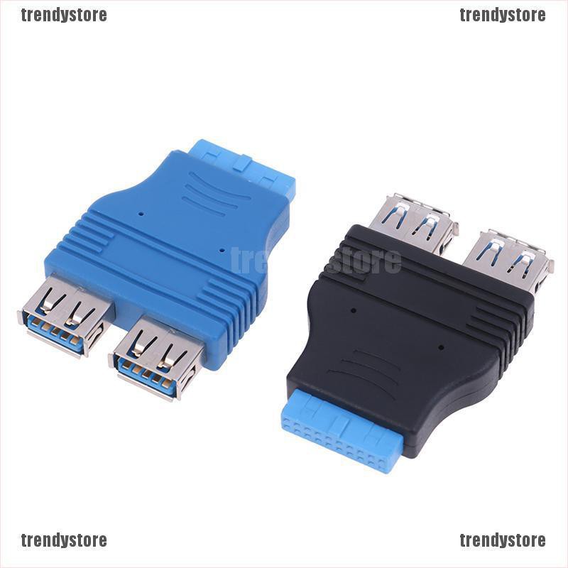 [GTRE] อะแดปเตอร์เชื่อมต่อเมนบอร์ด 2 พอร์ต USB 3.0 ตัวเมีย เป็น 20 pin ตัวเมีย
