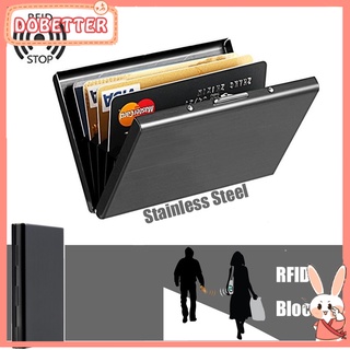 Dobetter กล่องเคสสแตนเลสสําหรับใส่จัดเก็บบัตรเครดิต Id การ์ด Rfid Protector