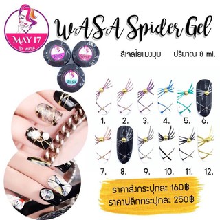 ✨ Wasa Spider Gel 8ml ✨ สีสไปเดอร์ สีใยแมงมุม สไปเดอร์เจล ☝🏻มีบริการเก็บเงินปลายทาง 🙏🏻🙏🏻🙏🏻🙏🏻