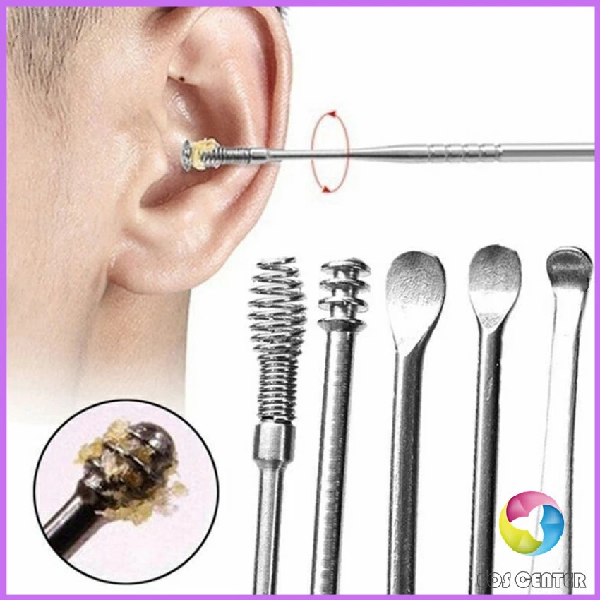 EC. ชุดไม้แคะหู พร้อมกล่องใส่ คุณภาพดี วัสดุสเตนเลส ขนาดสามารถพกพา Ear picking set