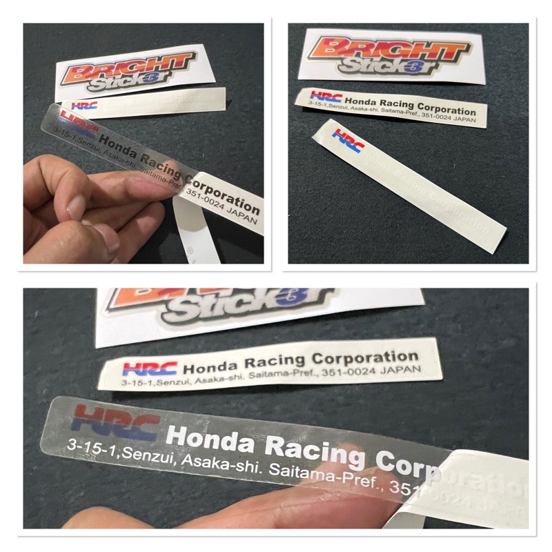 สติ๊กเกอร์ Honda RACING CORPORARY HRC TRANSPARENT