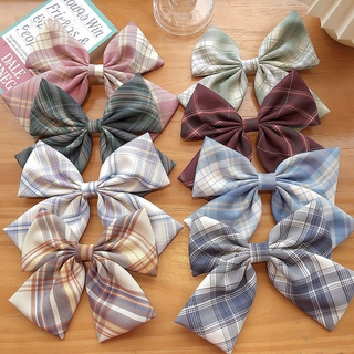 Large Cotton Linen Solid Color Long Tail Bow Hair Clips Women Cute Sweet Hair Accessories