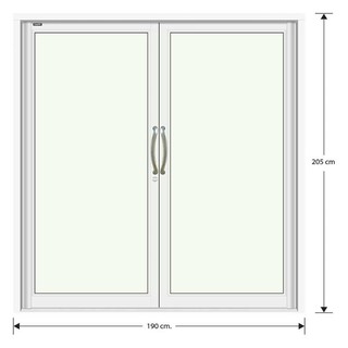 Aluminum door ALUMINIUM 190X205CM WHITE DOUBLE SWING DOOR 3K PRIME Door frame Door window ประตูอลูมิเนียม ประตูAluminum