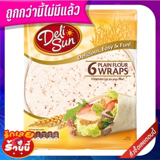 เดลีซัน แผ่นแป้งดั้งเดิม 9 นิ้ว 360 กรัม Deli Sun Plain Tortillas 9" 360g