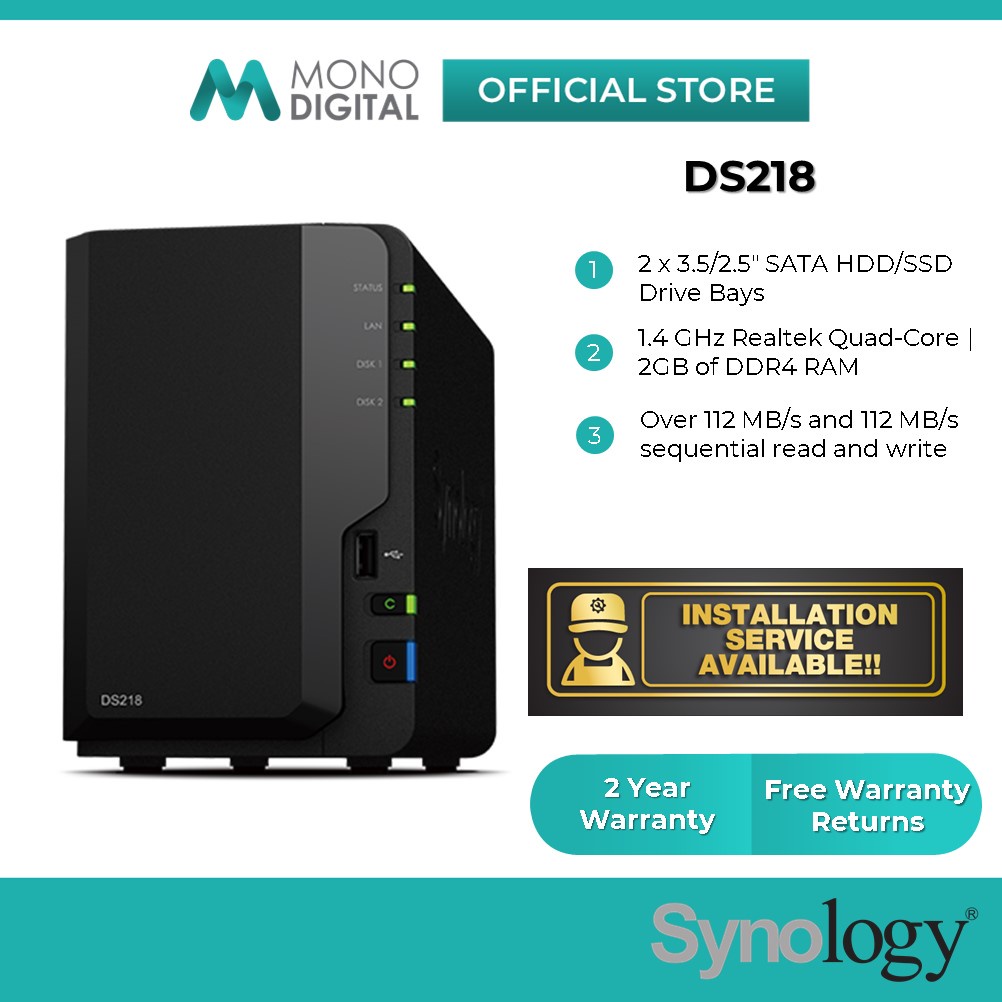 tbWz Synology DS218 NAS DiskStation 2-Bay NAS compatible with Seagate  Ironwolf NAS HDD | Shopee Thailand