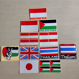 สติกเกอร์ตัดธงปาเลสไตน์ INDONESIA Japan British THAILAND คุณภาพดี