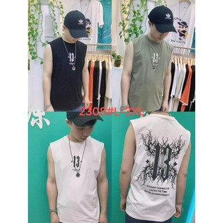 CMD Shop เสื้อยืดแขนกุด ทรงหลวม พิมพ์ลาย ขนาดใหญ่ แฟชั่นฤดูร้อน สําหรับผู้ชาย