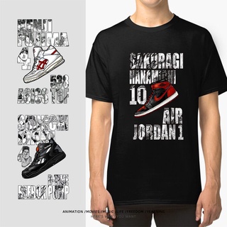 เสื้อยืดโอเวอร์ไซส์เสื้อยืด Slam Dunk Sakuragi Flower Road ชื่อร่วม Ryukawa Kaede แขนสั้น Mitsui Shou Miyagi Ryota เสื้อ