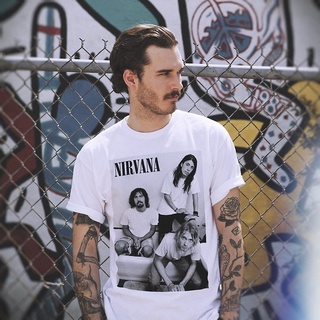 Nirvana เสื้อยืด สีขาว ลายวงร็อค ยอดนิยม สําหรับผู้ชาย และผู้หญิง