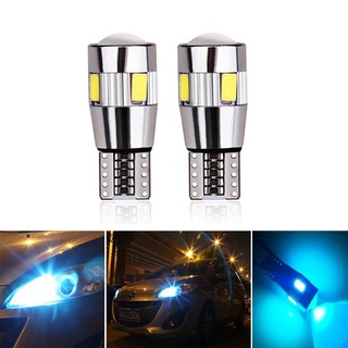 หลอดไฟเลี้ยวรถยนต์ W5W T10 LED 12V 6000K แคนบัส 5630 6 SMD สีฟ้า ไม่มีข้อผิดพลาด 2 ชิ้น