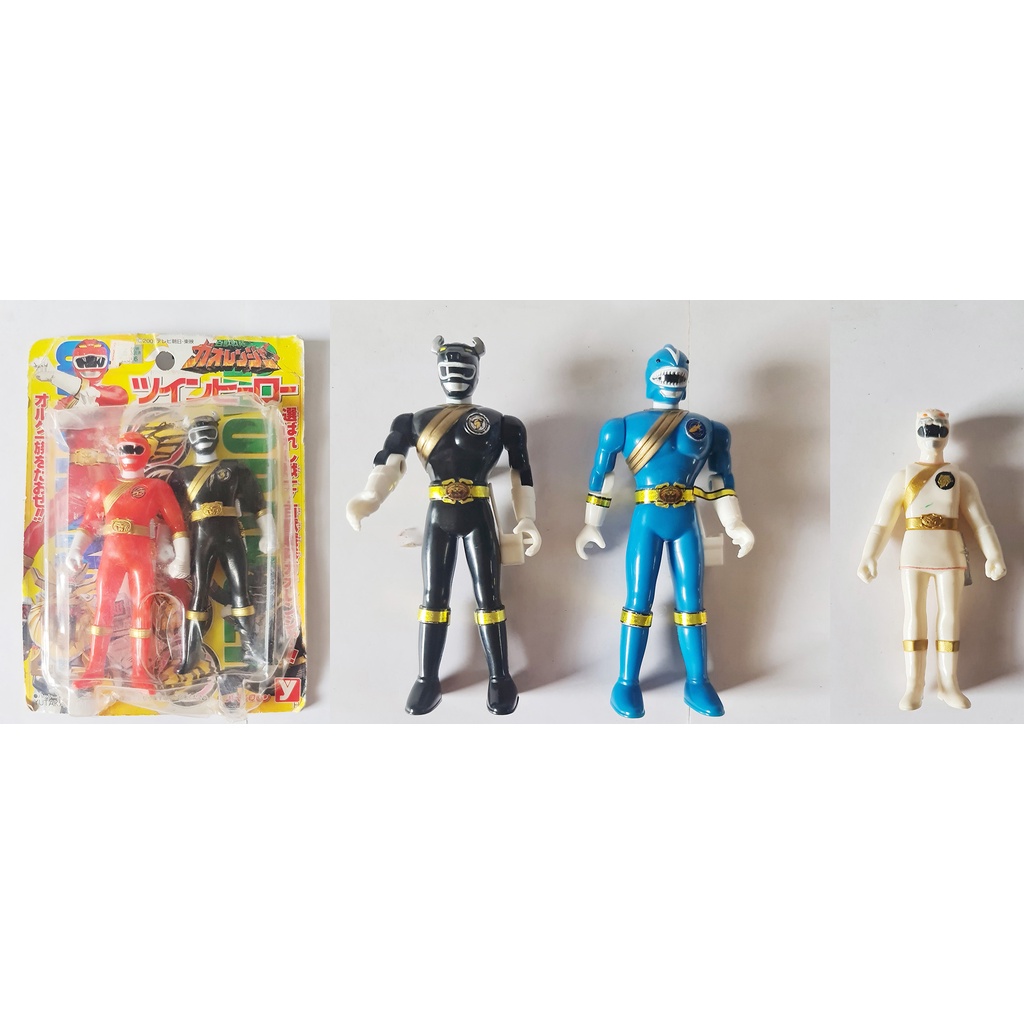 Super Sentai Gaoranger Power Rangers Wild Force Soft Vinyl &amp; Pastic Figure x 5 ลิขสิทธิ์แท้ japan