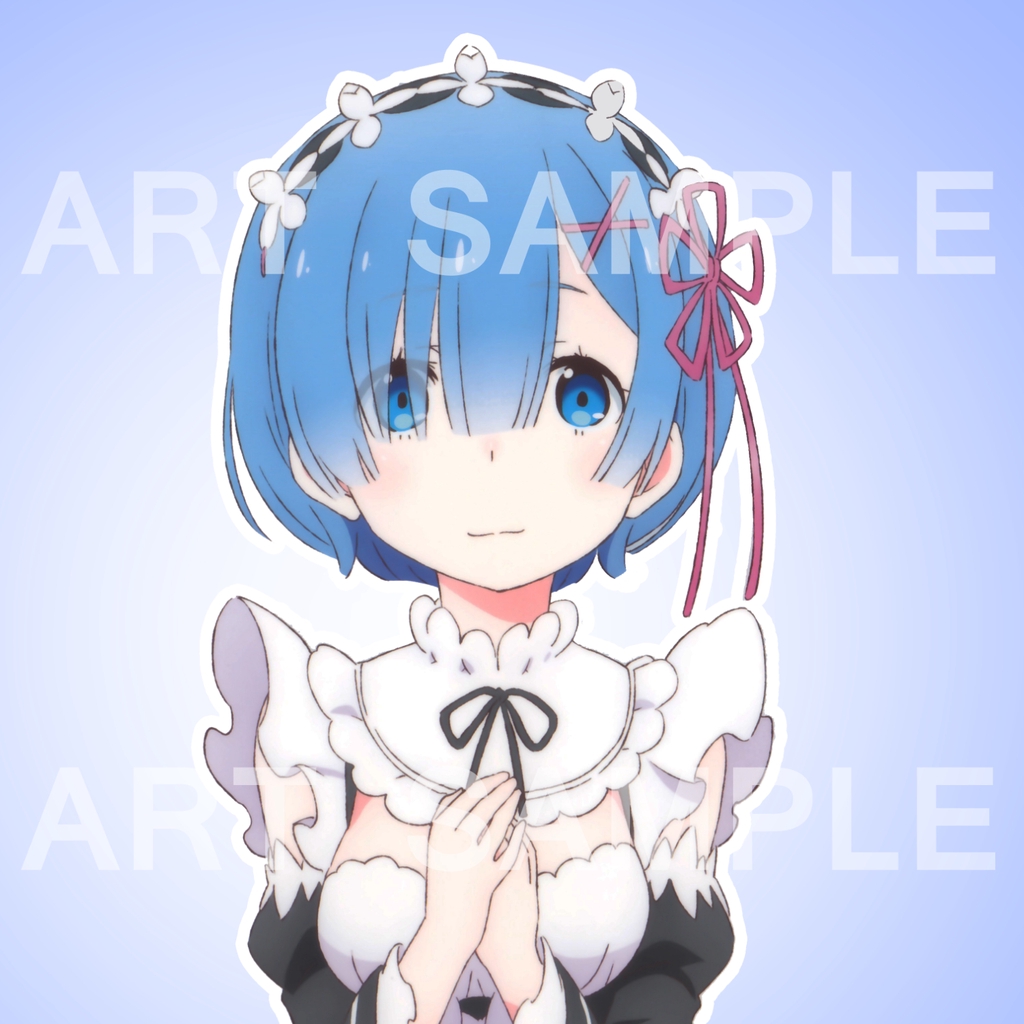 Rem re zero สติ๊กเกอร์ น้องเรม 2 ชิ้น Re:Zero Kara Hajimeru Isekai Seika Sticker สติกเกอร์Anime / Fa