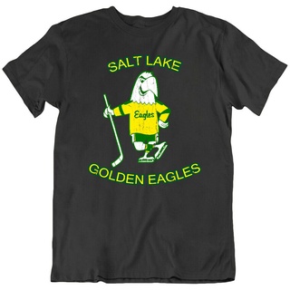 T-shirt  เสื้อยืด พิมพ์ลาย Hockey Eagles Salt Lake Golden Eagles Retro 70S สไตล์สปอร์ต ของขวัญใหม่S-5XL