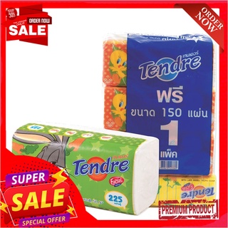 เทนเดอร์ กระดาษเช็ดหน้า ลายการ์ตูน บรรจุ 225 แผ่น x 6 ห่อTendre Soft Box Facial Tissue Cartoon 225 Sheets x 6 Packs