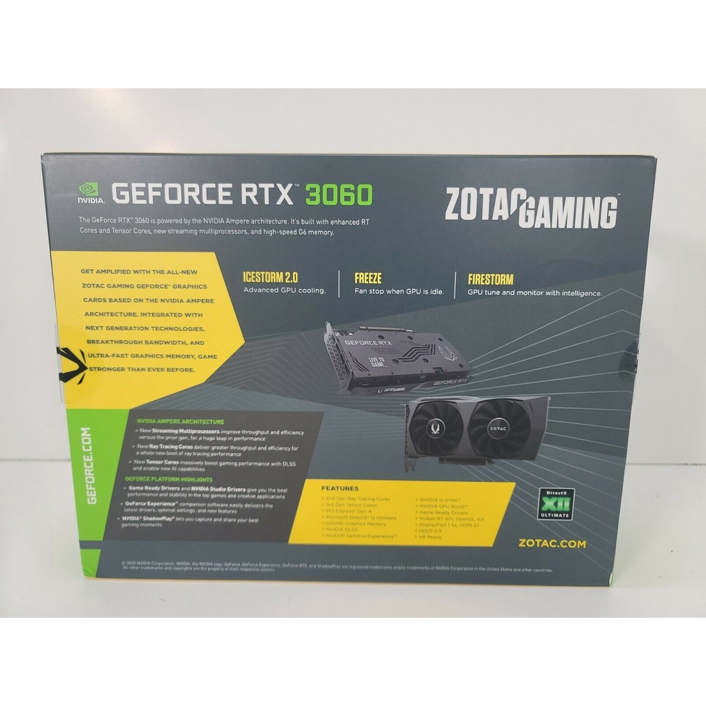 ZOTAC GAMING GeForce RTX 3060 AMP White Edition 12GB GDDR6 LHR Graphics Card