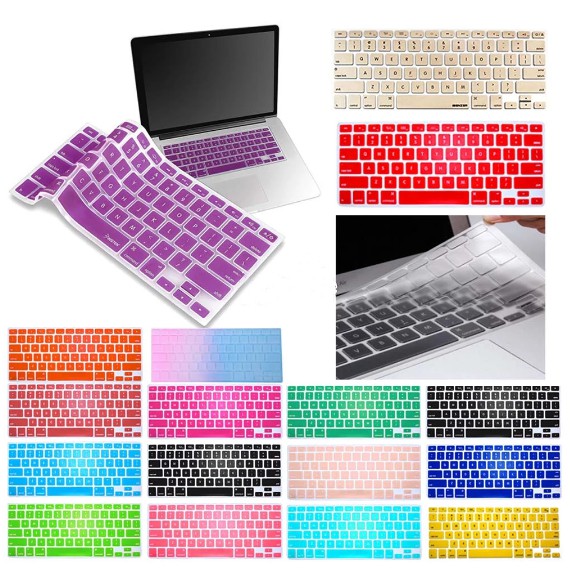 โปร่งใสที่มีสีสันซิลิโคนอ่อนนุ่มแป้นพิมพ์ปกคลุมเข้ากันได้สําหรับ แมคบุค อากาศ มือโปร 11 12 13.3/14.2/15/16 ม1 2 3 4แป้นพิมพ์ป้องกันกรณี