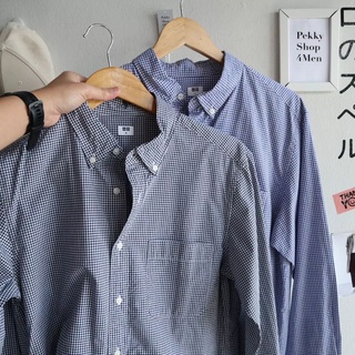 เสื้อเชิ้ตลายสก็อต ใส่ทำงาน แบรนด์ยูนิโคล่ สภาพดีเสื้อผ้าผูชายUniqlo