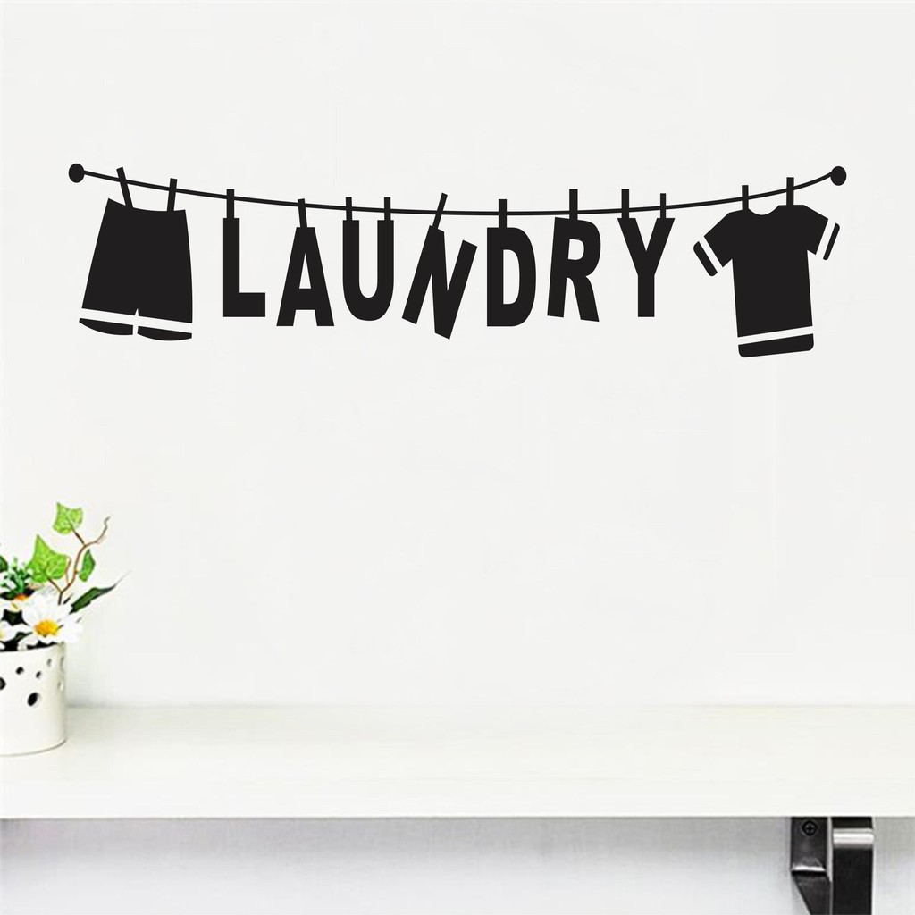 MESIN WASHING MACHINE STICKER / LAUNDRY TEXT และผ้าติดผนัง