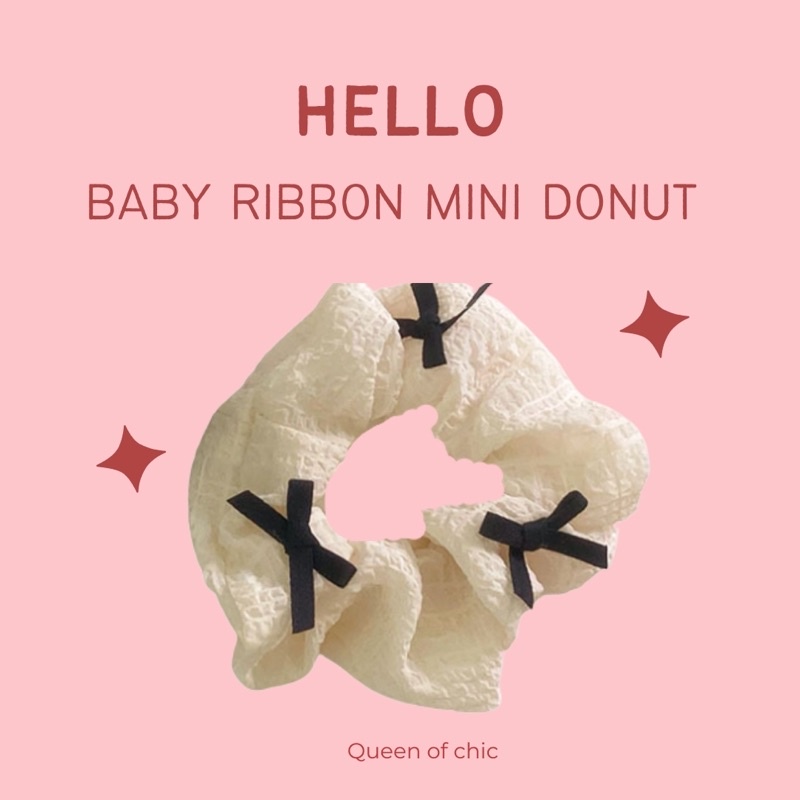 พร้อมส่ง ยางมัดผมเกาหลี✨ baby ribbon donut