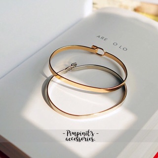 📬 พร้อมส่ง : กำไลข้อมือโลหะแบบล็อคสไตล์มินิมอล | Gold/Sliver Minimalist Lock Bracelet.